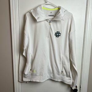Adidas PrimeKnit White Hooded Quarter Zip Monogram Large